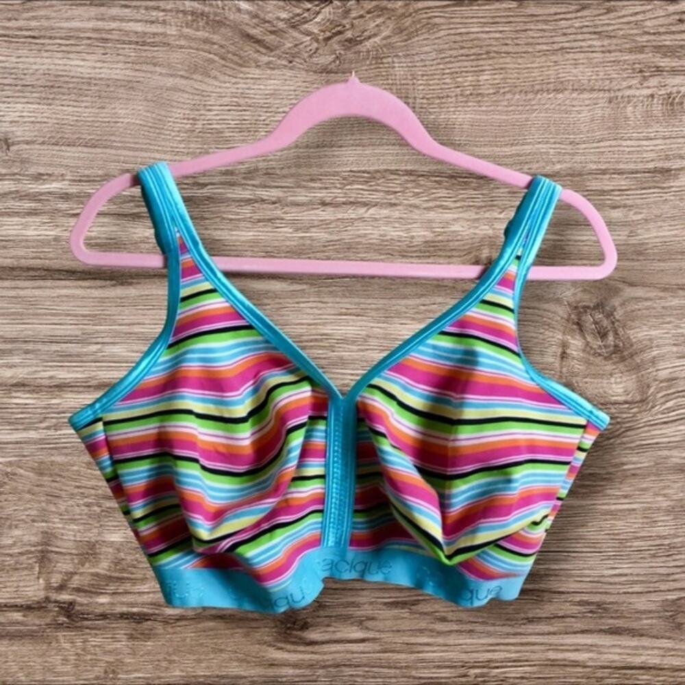 Cacique unwired blue striped bra 44H